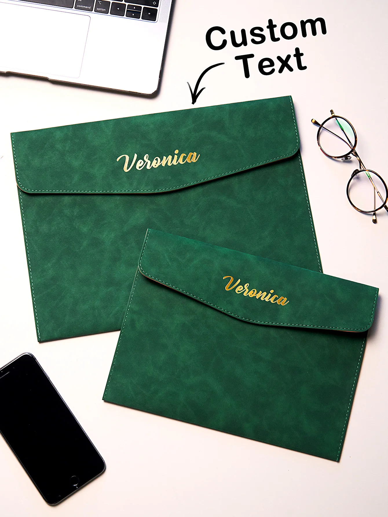 Carpeta de archivos A4 A5 con nombre personalizado, cierre magnético, organizador de oficina de cuero PU, bolsa para documentos de negocios, regalo para papá, mamá, 6 colores