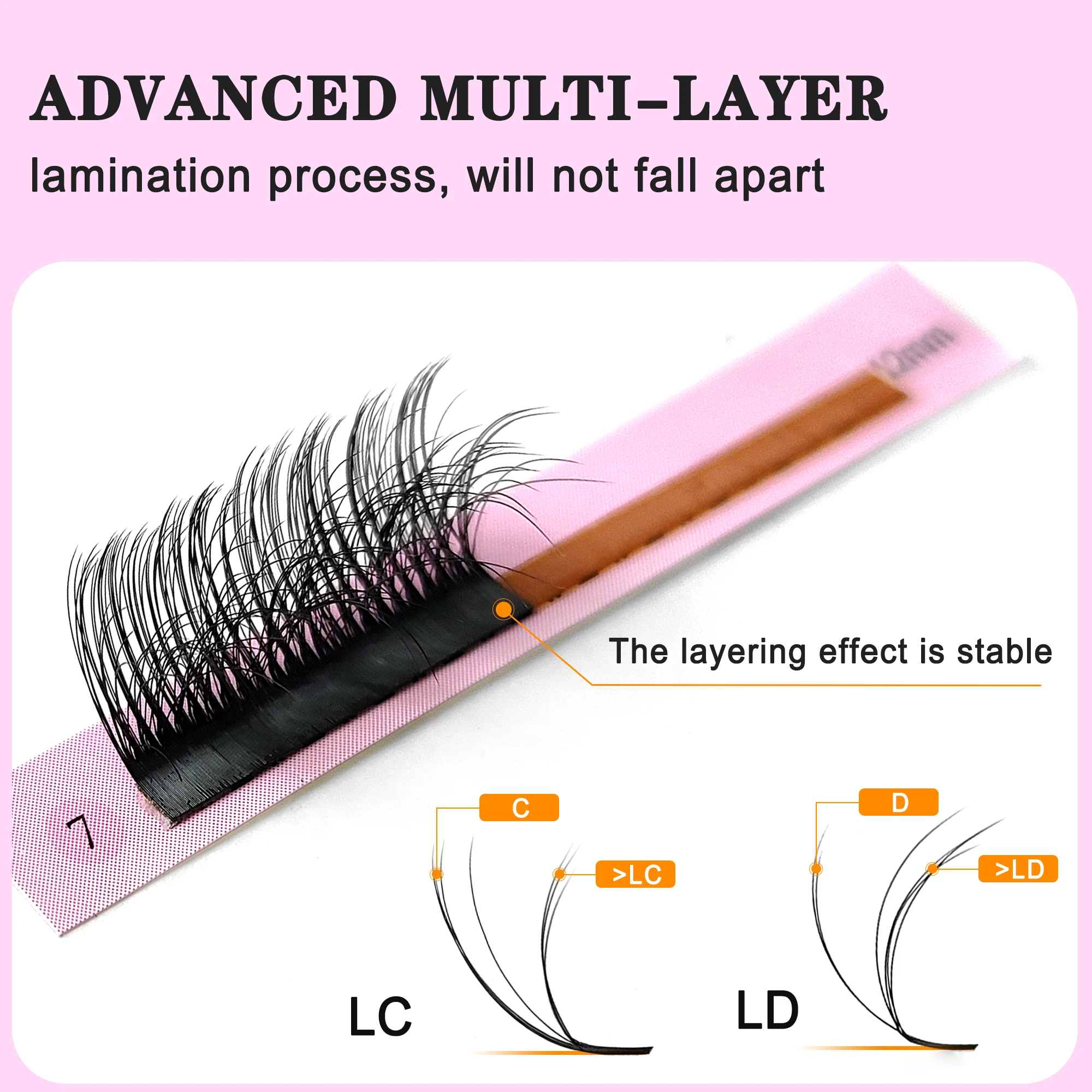 CoMango Perfect 3D Vision Fluffy Camellia Eyelash Premade Fans Wispy Volume Eyelash Extension LD LC Double-layer Individual Lash