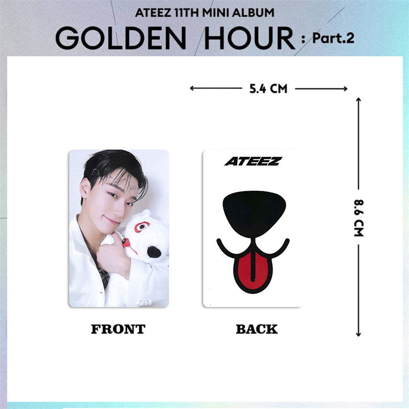 4pcs/set ATEEZ Album LOMO Card GOLDEN HOUR : Part.2 Postcard Photo Card HONG JOONG MINGI Seonghwa YUN HO Collectible Gifts