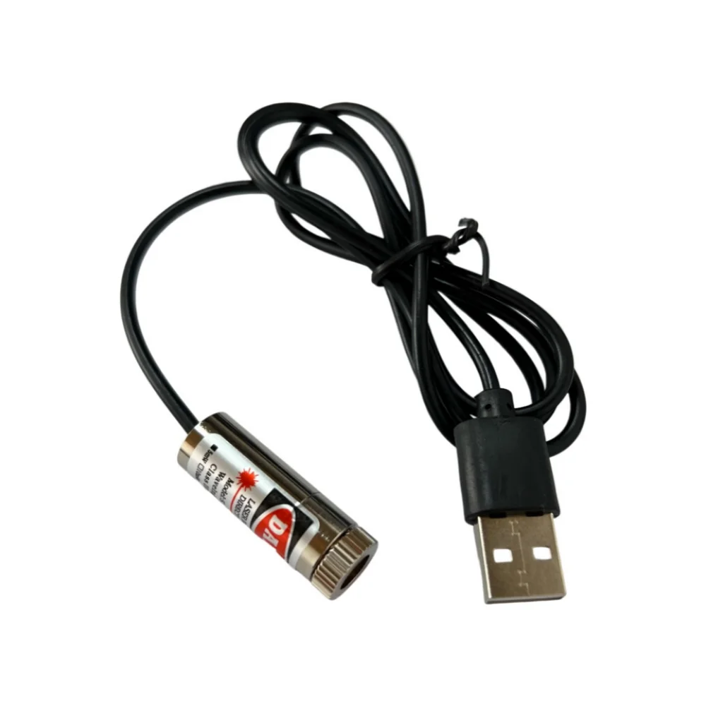 Modulo laser con connettore USB 12mm5mw650nm faretto laser di posizionamento di livello industriale messa a fuoco regolabile punto rosso linea incrociata