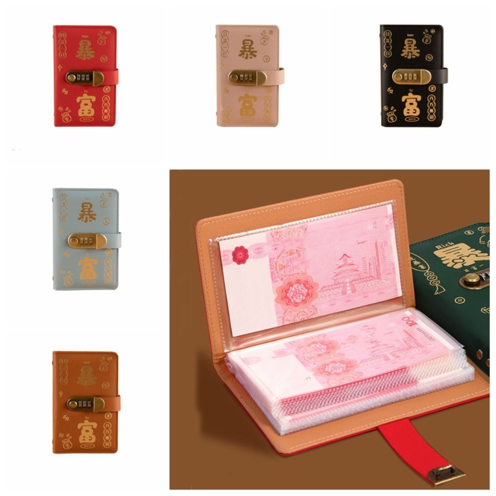 50Sheets Saving Money Binder Portable Refillable Planner Organizer PU Leather Wallet Storage Account Book Stainless Ring Binder