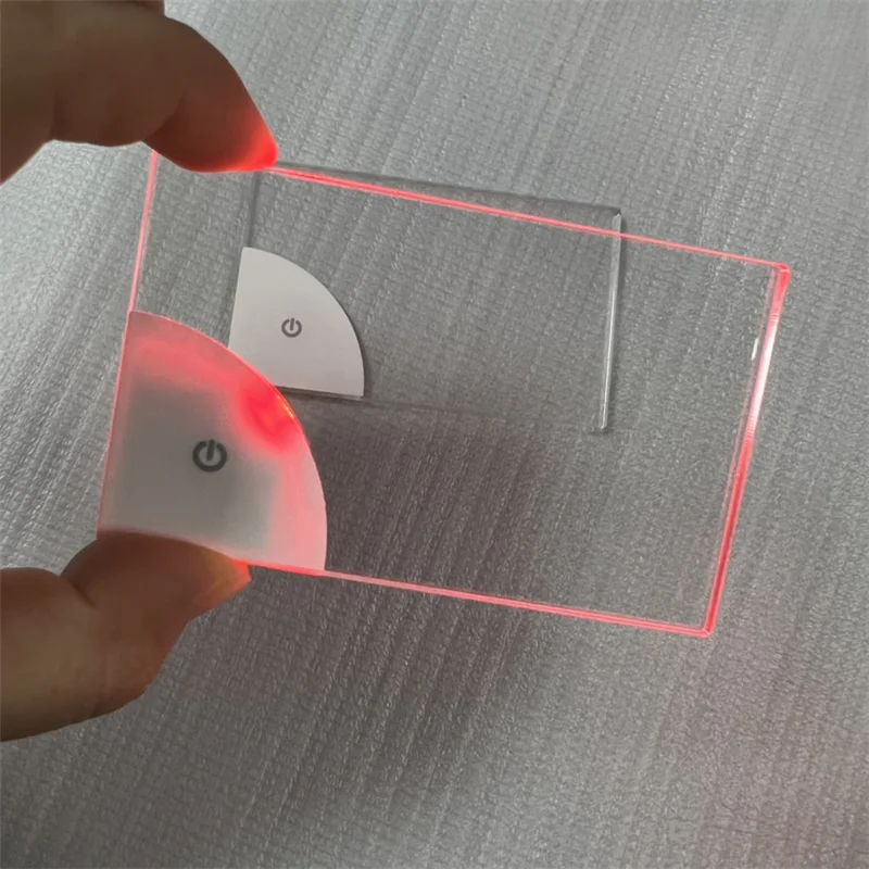 แผงวงจรชื่อไฟ LED อะคริลิคแบบ DIY, หลอดไฟ LED สำหรับนามบัตรขนาด1/5/10ชิ้นแผงวงจรชื่อเรืองแสงโปร่งใสไฟตกแต่งแบตเตอรี่ของขวัญ