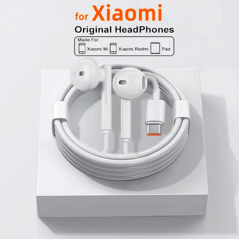 Para Xiaomi auriculares Xiaomi mi 14 13 12 11 auriculares intrauditivos Redmi Note 10 9 8 7 tipo C 3,5mm auriculares con cable accesorios para teléfono