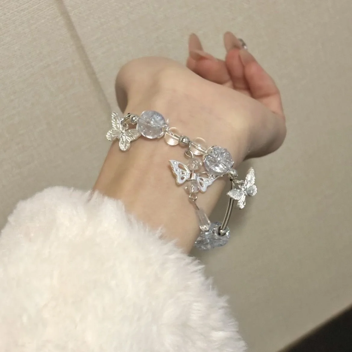 Niche Design Star CHAIN พู่สร้อยข้อมือผู้หญิงแฟนตาซีคริสตัลสีฟ้าลูกปัดเชือกสร้อยข้อมือเพื่อนที่ดีที่สุดเครื่องประดับของขวัญ