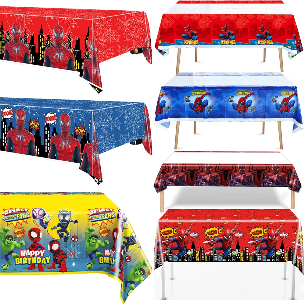 Decoraciones de mantel, suministros de fiesta de cumpleaños de Spiderman, cubierta de mesa de araña y sus increíbles amigos, regalos para Baby Shower para niños