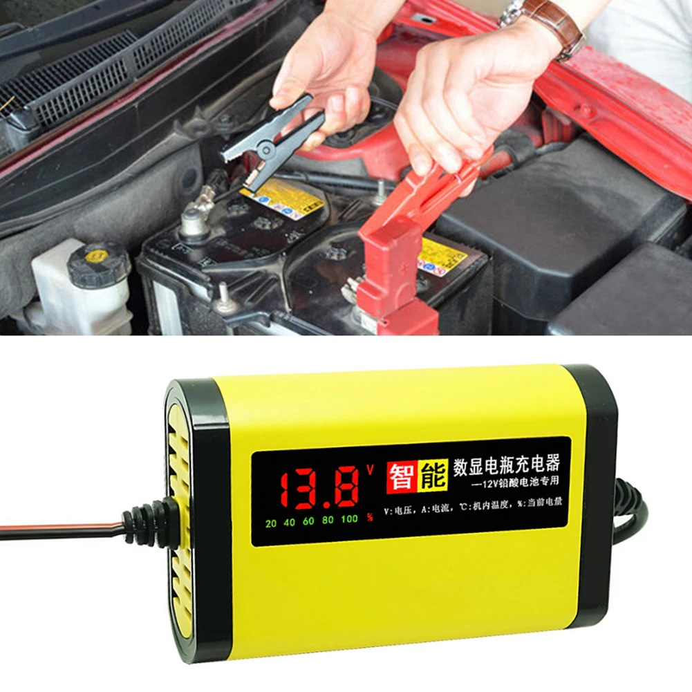 12V 2A 6A Auto-acculader LED-display 100-240V EU ONS Slimme auto-motorfietslader voor auto-motorfiets loodzuuraccu