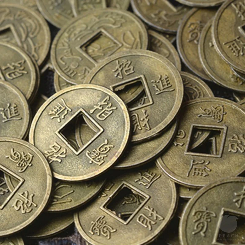 100 Pcs 골동품 동전 공예 풍수 동전 건강 부 매력에 대한 고대 중국 I Ching 동전