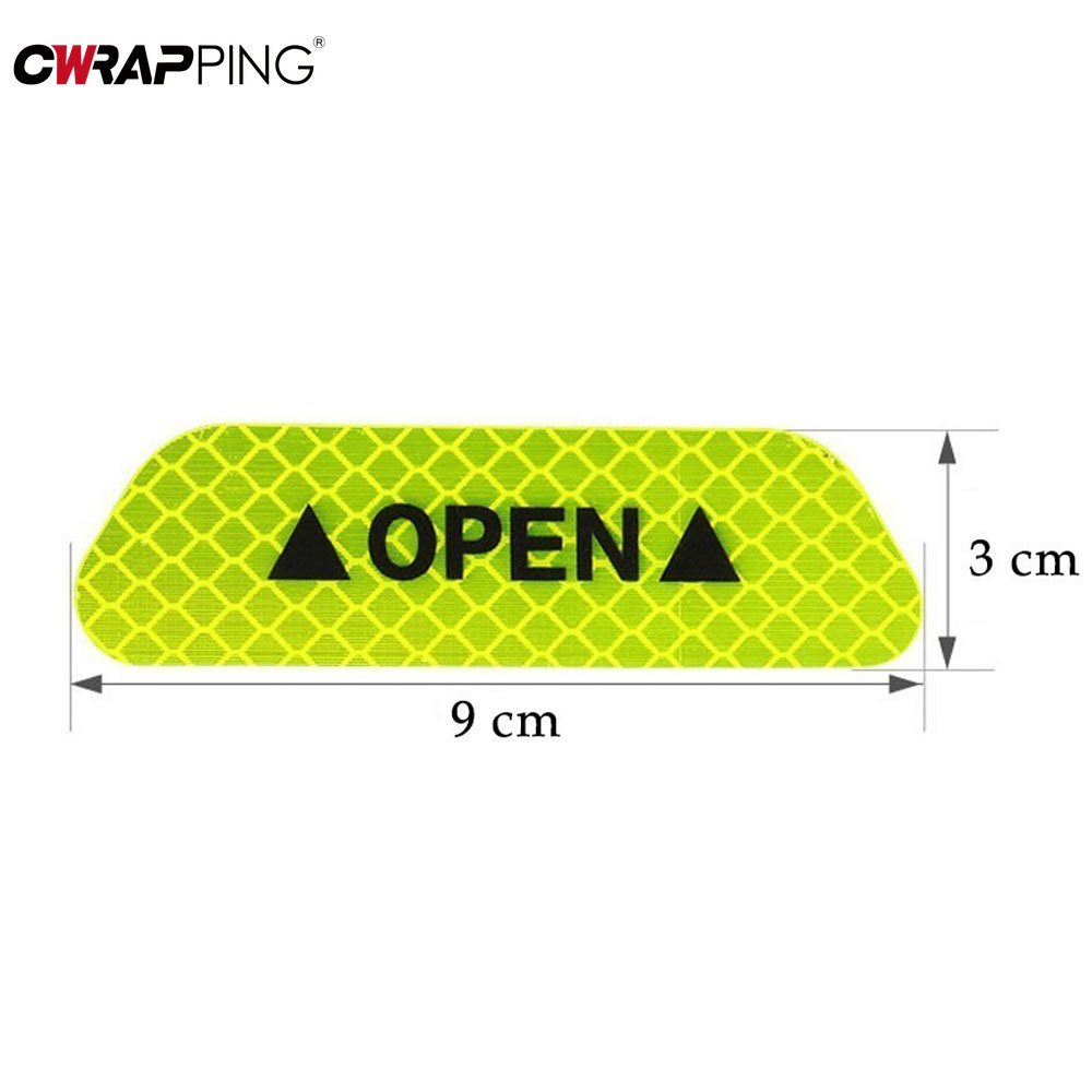 4PCS Reflective Car Door Sticker Safety Opening Warning Reflector Tapes Decal Reflective Exterior Car Stickers Auto Accessories