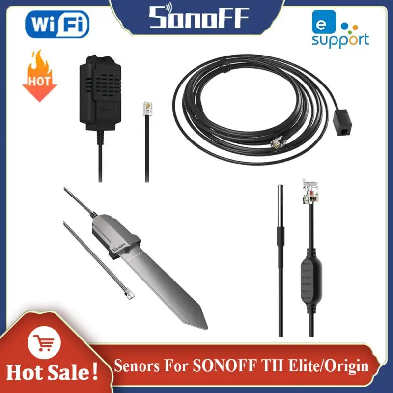 SONOFF THS01 WTS01 MS01 RL560 para TH Elite/Sensor de temperatura de humedad Original Cable de extensión de 5M Monitor detector de humedad del suelo