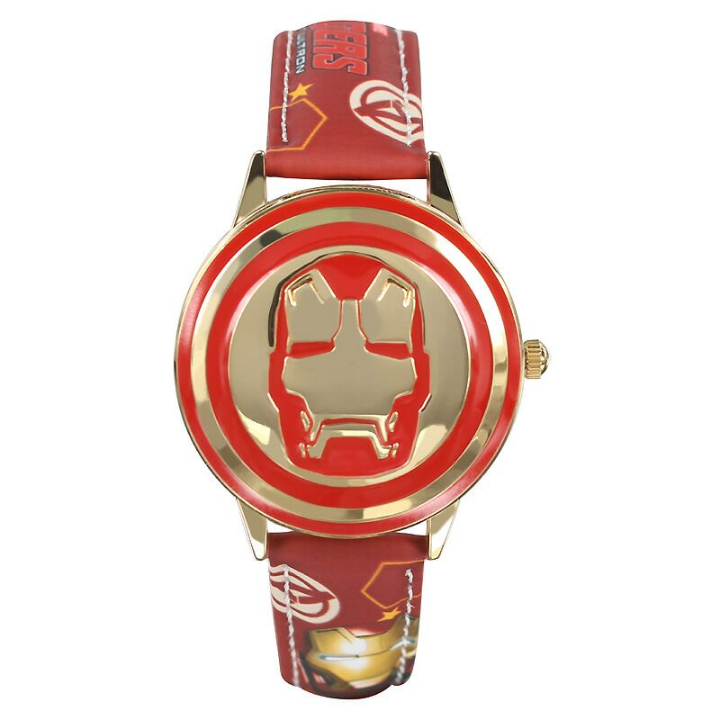 Disney Spiderman Kinderuhr Captain America Ironman Kinderuhren Leder Quarz Flip Metallgehäuse Uhren Jungen Uhr Geschenke