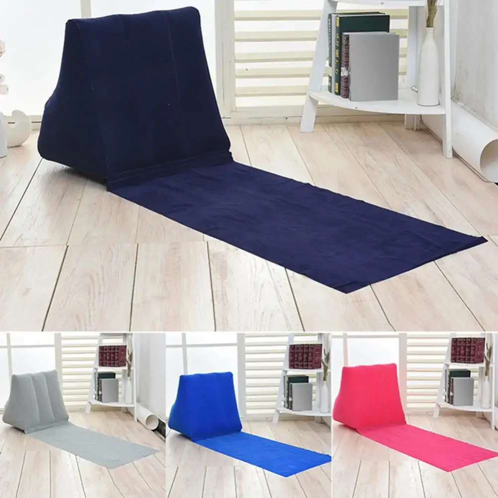 Inflatable Wedge Pillow With Mat PVC Flocking Travel Portable Back Support Triangle Cushion Beach Pillow