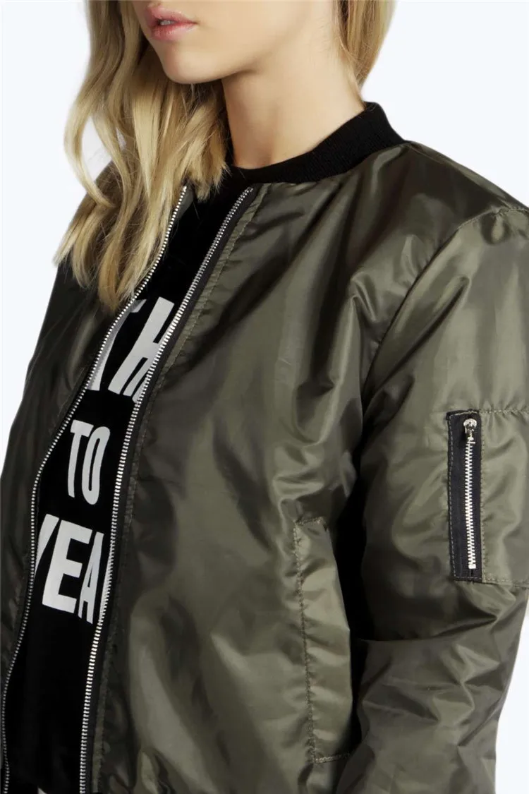 Herfst Nieuwe Korte Jassen voor Vrouwen Vintage High Street O-hals Bomberjack Vrouwelijke Mode Rits Lange Mouw Jas Vrouw