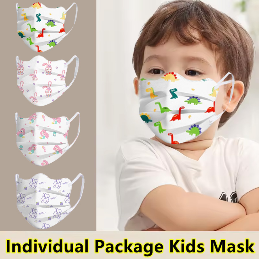 Masque facial jetable pour enfants, Design papillon, dessin animé, respirant, 3 couches, couleur Morandi, masque de protection, masque anti-poussière de Type V