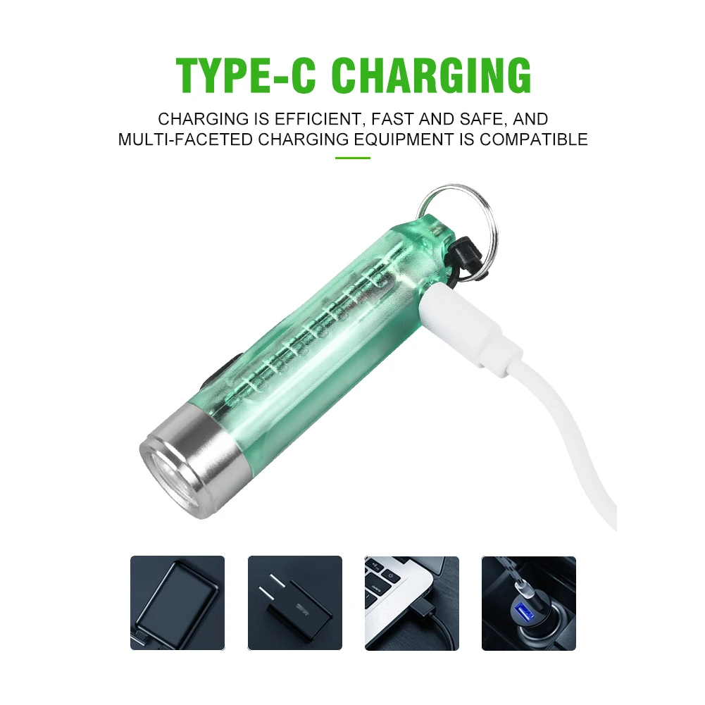 Mini linterna LED tipo C linterna de carga Mini llavero linterna impermeable portátil magnética autodefensa Camping antorcha