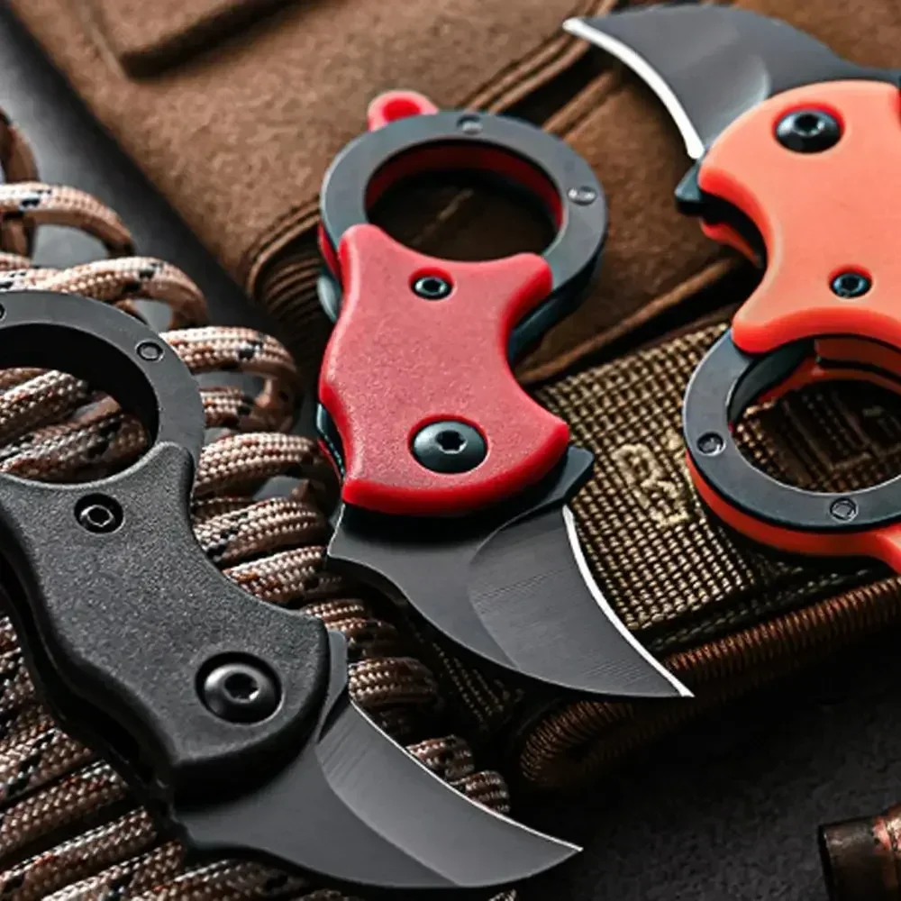 Mini Fox sharp self-defense folding claw knife carry Courier keychain open box outdoor portable key send 5 blades