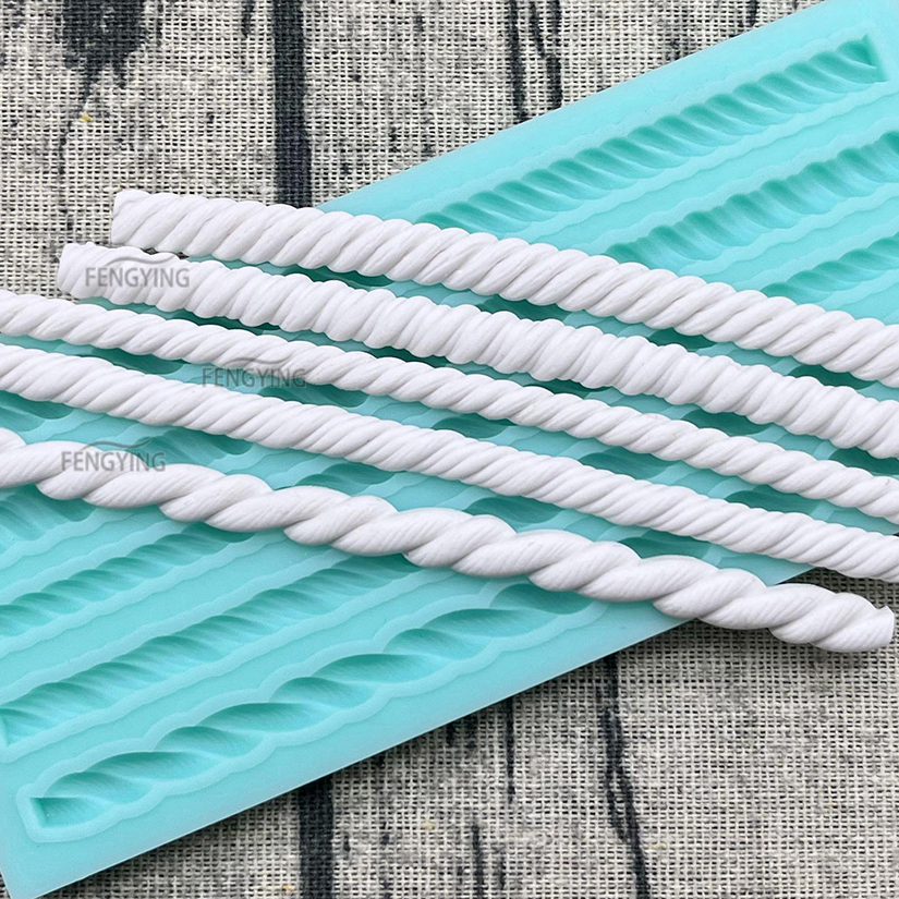 Cuerda de perlas, flor ondulada, forma de piedras preciosas, encaje lateral de pastel, molde de sugarcraft de silicona, herramientas de decoración de tortas con fondant