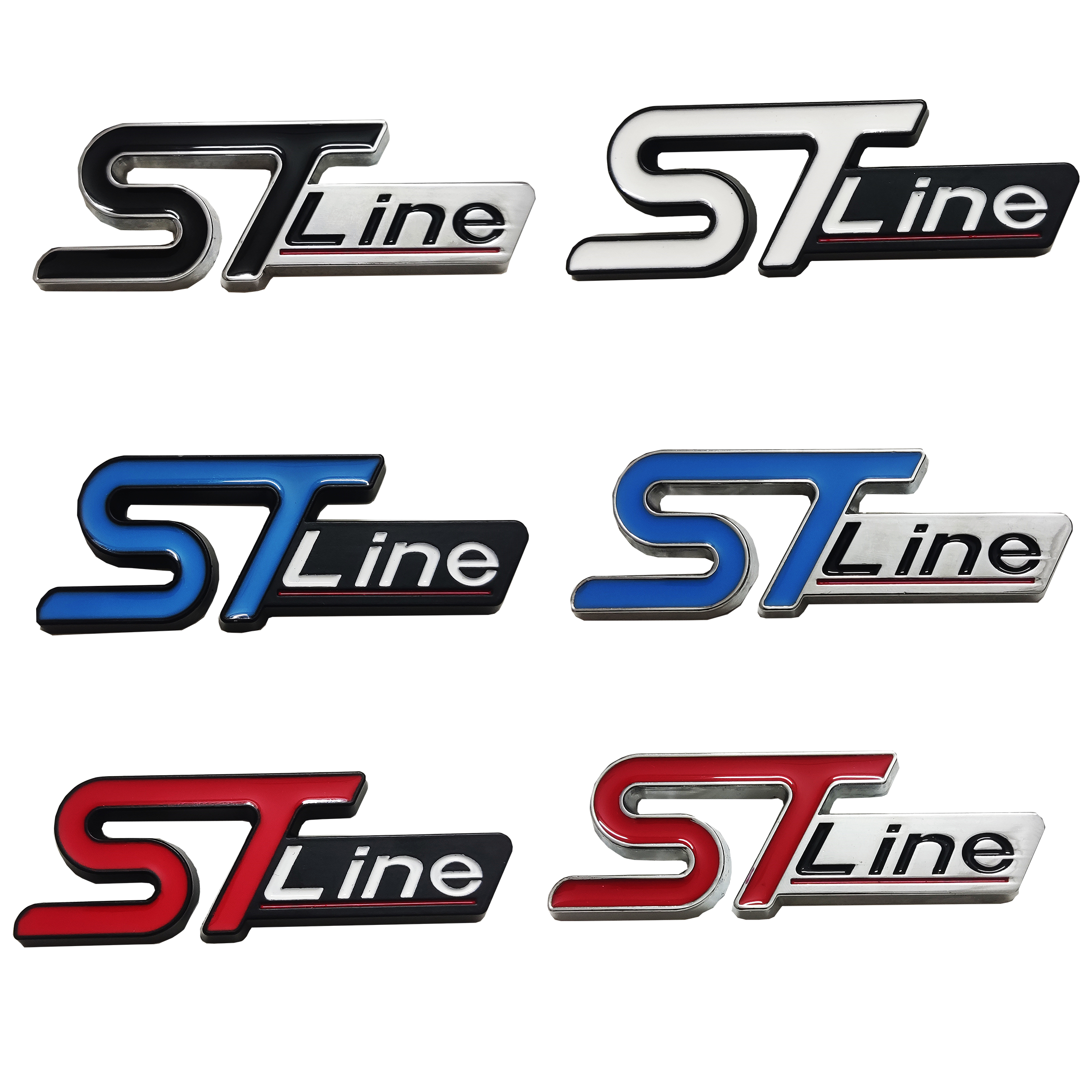 Autocollants automobiles en métal ST-Line pour calandre arrière et garde-boue, applicables à Ford Focus, Mondeo, Edge et Explorer