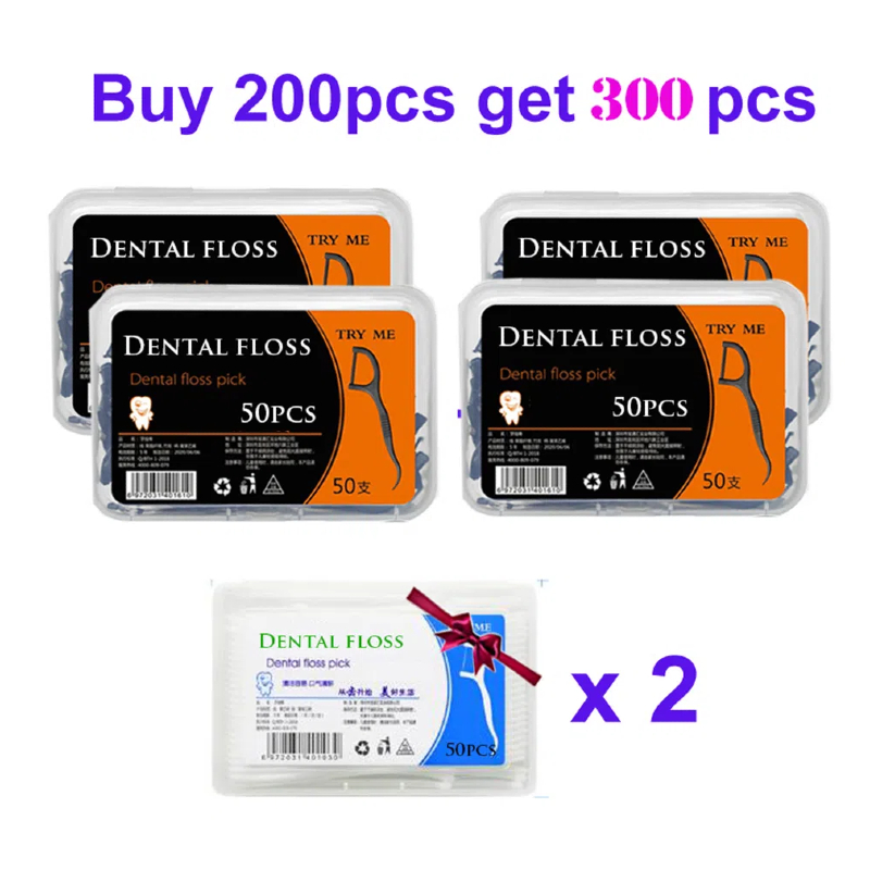 JNSUR dental floss picks bamboo charcoal toothpick teeth cleaning organic dental teeth floss black teeth stick hilo dental