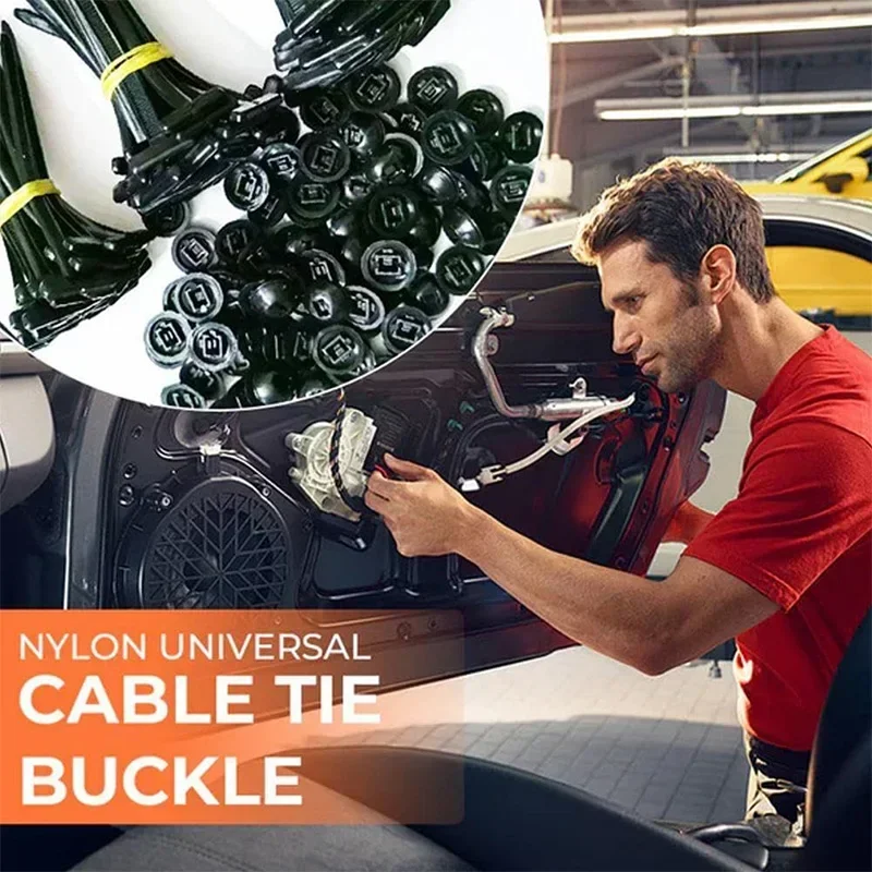 100/50/20pcs Zip Nylon Tie Wrap Cable Fixed Fastener Clips Car Hose Fastening Zip Strap Self-Locking Reusable Nylon Cable Ties