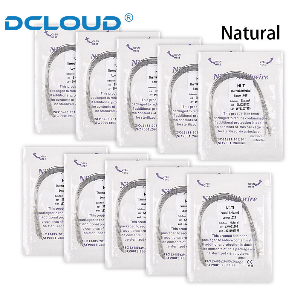 100Pcs/10Packs Dental Orthodontic Thermal Activated Archwires Super Elastic Niti Arch Wire Round Rectangular Ovoid /Natural Form