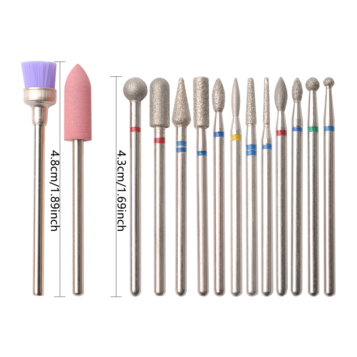 14pcs/set Nail Drill Machine Bit Nail Gel Removal Polishing Tools Pedicure Manicure Rotary Grinding  Buffer Polisher