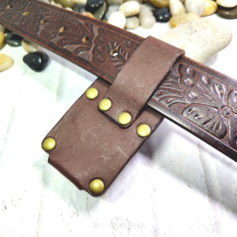 Vouwmes Holster Riem Pack Jackknife Houder Cover Heuptas Leger Mes Schede Echt Leer Op Maat Mf