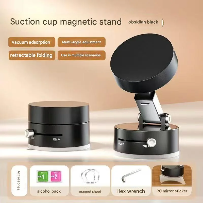 Supporto per ventosa sottovuoto per telefono cellulare pieghevole per iPhone/Android cucina staffa magnetica bifacciale per aspirapolvere pigro