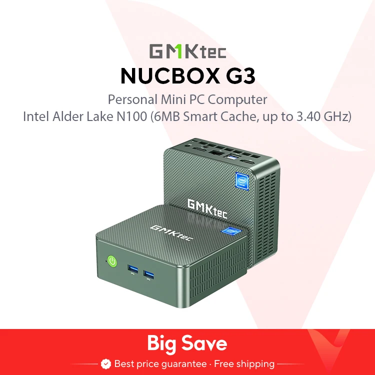 GMKtec G3 Mini PC Intel Alder Lake N100 Windows 11 Pro Mini PC 8/16GB DDR4 256/512GB PCIe M.2 SSD WiFi 6 BT5.2 Computer desktop