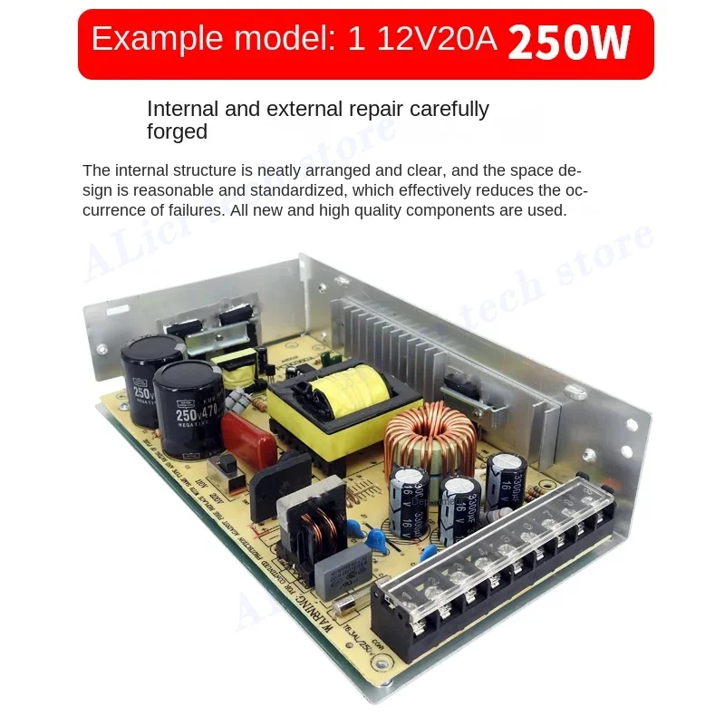 Alimentatore 3V 5V 9V 12V 15V 18V 24V 36V 1A 2A 3A 5A 6A 8A 10A 20A 50A Alimentatore switching 12 V Volt 220 V a 12 V AC-DC SMPS