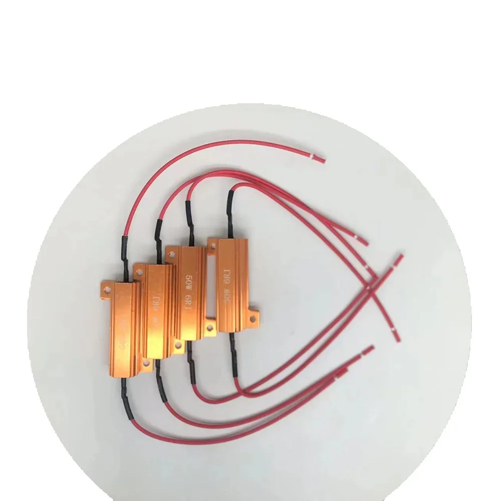 Load Resistor Canbus Decodificador Anti-Piscando para Diurno, Lâmpada LED, Luz Reversa, Turn Signal, Lâmpada de Nevoeiro, 6Ohm, 50W, 2Pcs