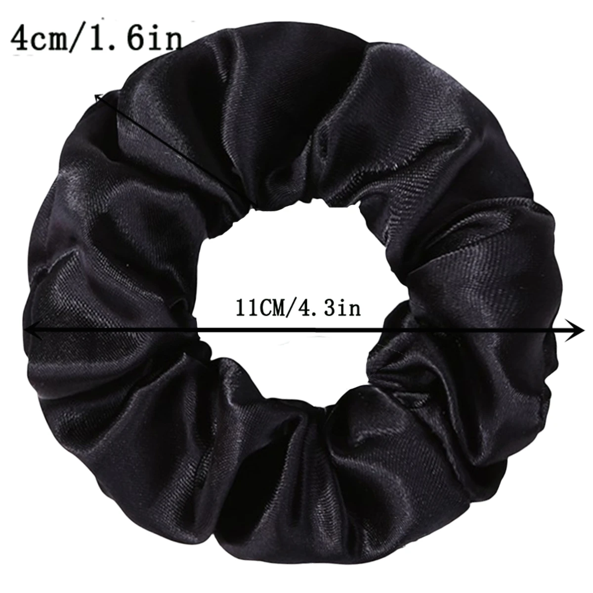 12pcs ใหม่ซาตินผ้าไส้กรอก LOOP แหวนผมชุดสีทึบผ้าห่วงเชือกผม Scrunchies Headwear TIES