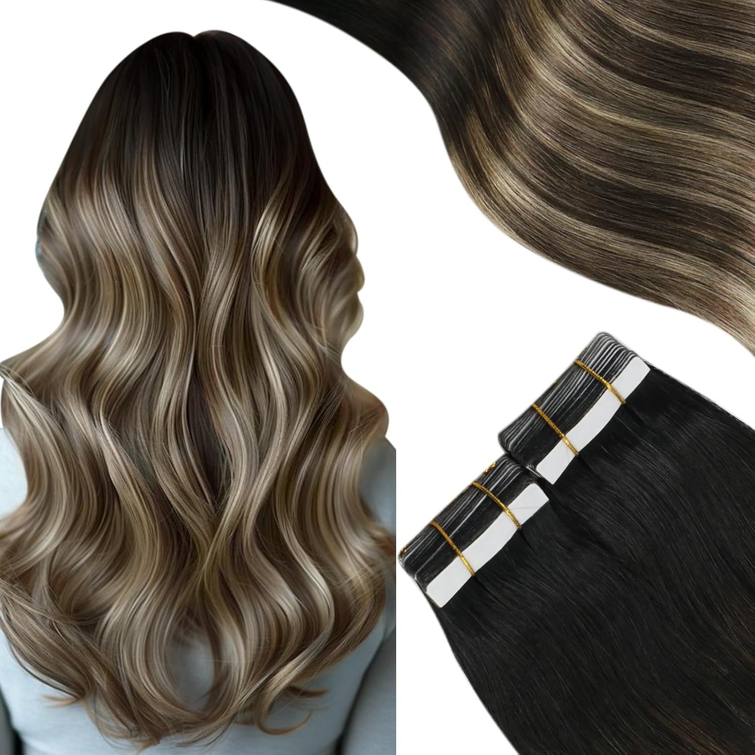 Moresoo ruban dans les Extensions de cheveux humains brésilien droit Remy Extension de cheveux naturel Invisible sans couture bande ins 100% vrais cheveux