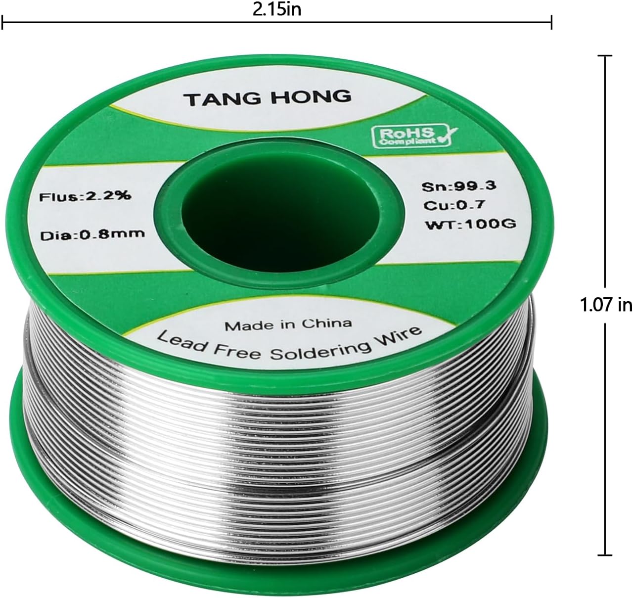 TANGHONG bleifreier Lötdraht, elektrischer Lötkolben, Reparaturschweißen mit Kolophonium-Zinndraht, Sn99,3Cu0,7, 50 g, 100 g, 0,5, 0,6 0,8