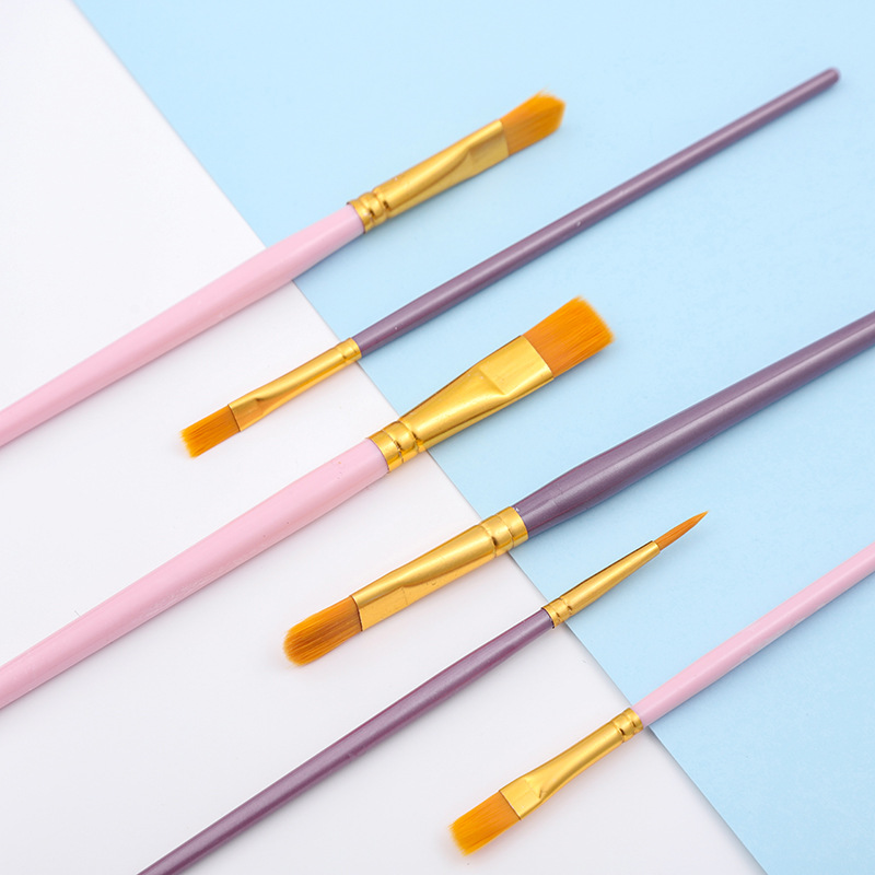 Plastic pole oil painting brushes acrylic painting brushes tools art supplies supplies drawing 10pcs/bag School office supplies