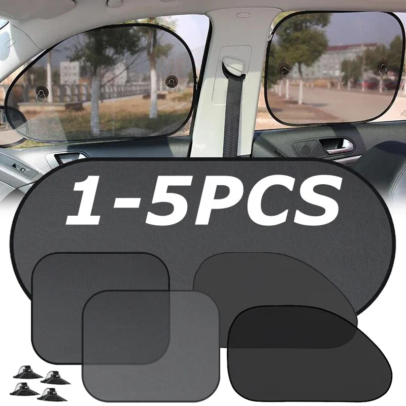 Pare-soleil universel pliable pour vitre latérale de voiture, couverture de pare-soleil en maille, accessoires extérieurs de voiture, 1 à 5 pièces