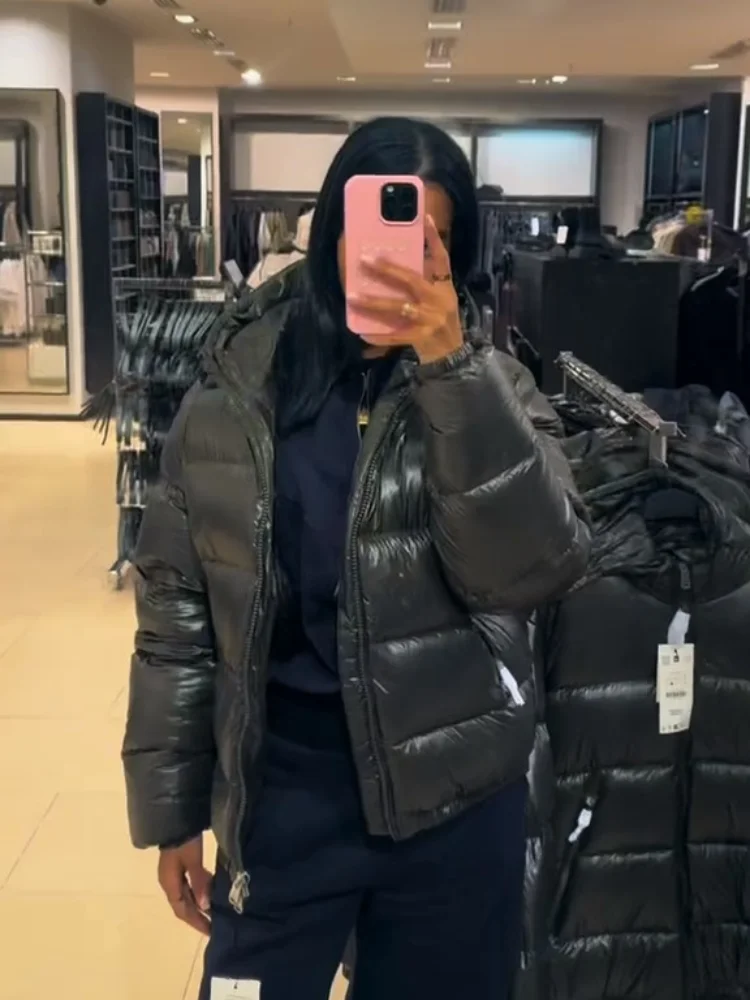 2025 herbst Winter Neutral Stil Baumwolle Gefütterte Mantel Casual Zipper Mit Kapuze Feste Jacke Mode Kalt-beweis Warme Parka oberbekleidung