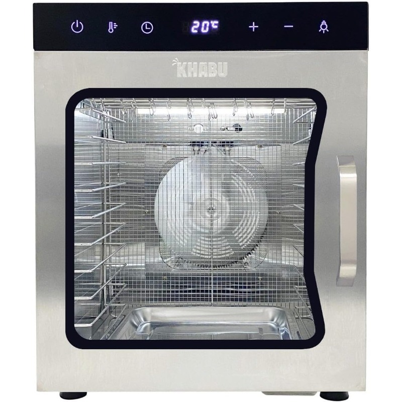 Stainless Steel Biltong Box Food Dehydrator and Drying Cabinet – Large 10 Trays, 5 Hanging Rods