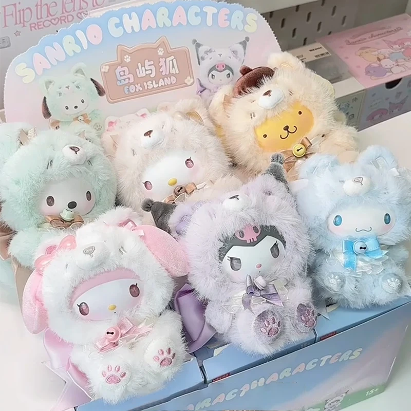 Персонажи Sanrio Fox Island слепая коробка Cinnamoroll Kuromi Vinly плюшевые подвески коробка-сюрприз My Melody аниме кукла Mystery Bag игрушка