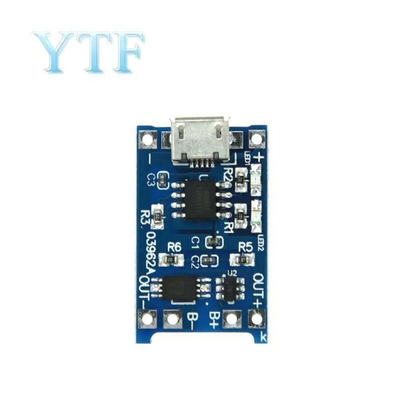 10 Uds. 5V 1A Micro USB 18650 tipo c batería de litio cargador módulo + protección Dual funciones para 18650 TP4056