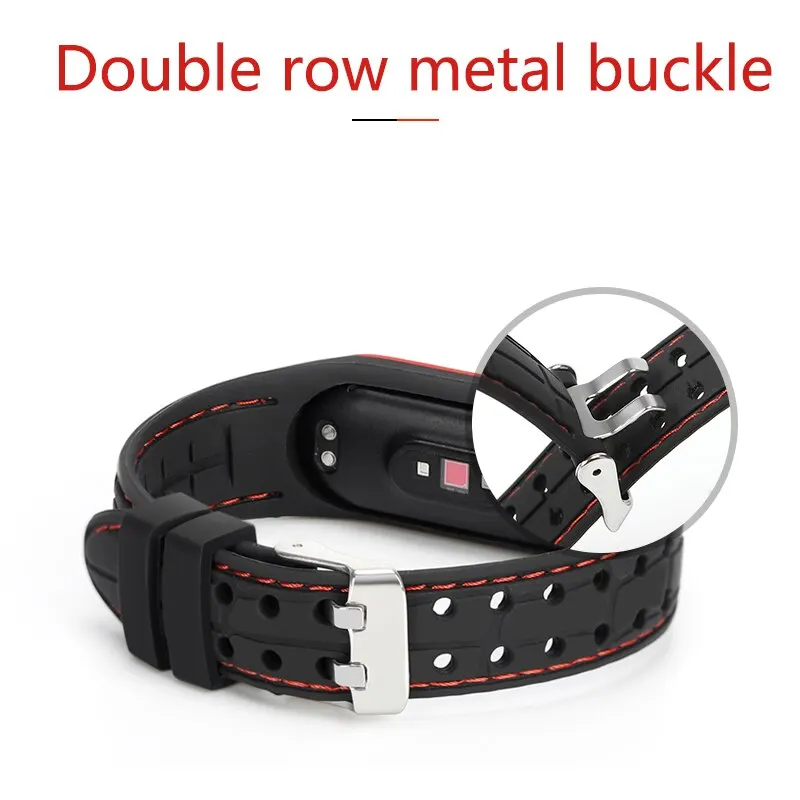 สําหรับMi Band 7 6 5 4 3 นาฬิกากีฬาซิลิโคนSmartwatchสร้อยข้อมือสําหรับXiaomi Mi Band 6 4 7 5 สายคล้องอุปกรณ์เสริมสายรัดข้อมือ
