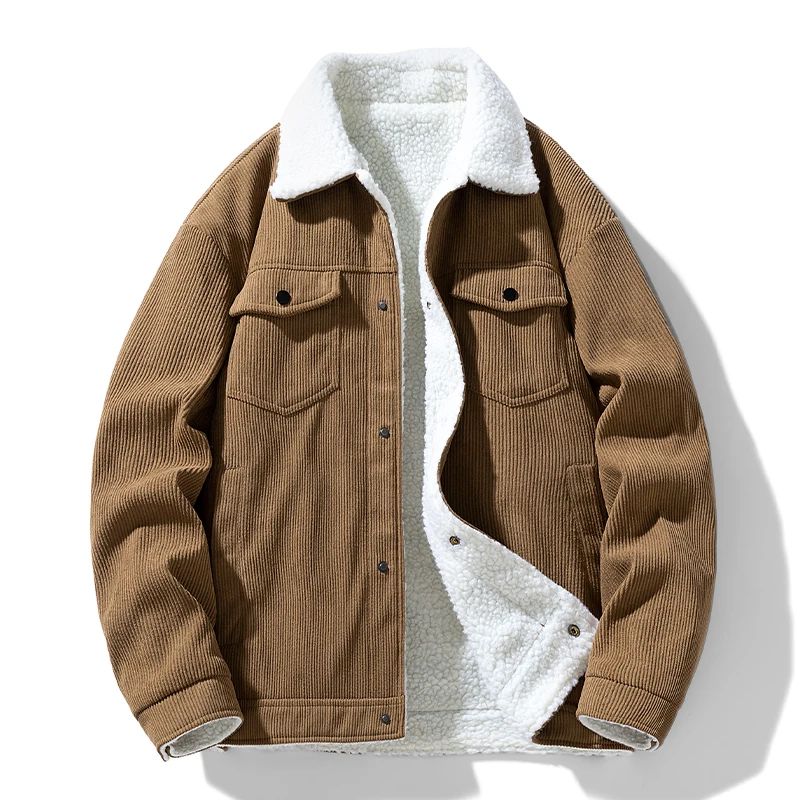 Herrenjacken und -mäntel, modisch, warm, Cord, dicke Mäntel, 2024, Wintermode, Herrenmäntel, Daunenjacken, Herren-Baumwollkleidung