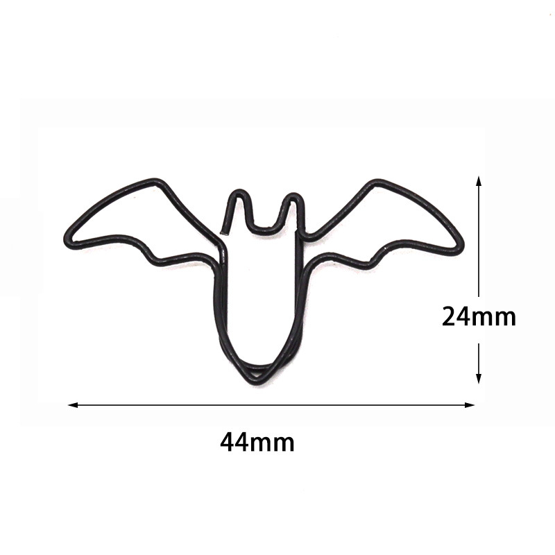 Plastic-coated Thread Black Bat Paper Clip Metal Paper Clips Cool Office Stationery Supplies File Paper Classification Paperclip