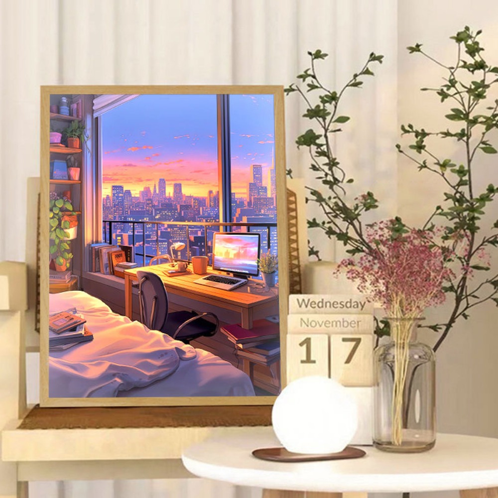 Comic Style Warm Lighting Mood Light, USB, Pulg 3 Levels of Dimming, Room Decor, LED Light Painting, Modern Anime Home Gift