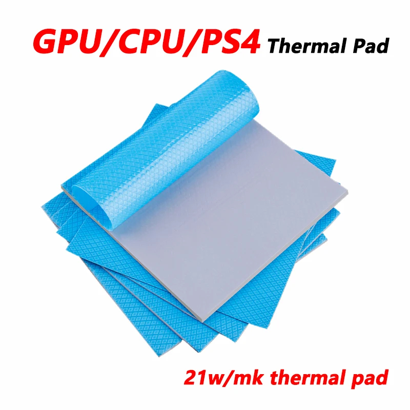 Almohadilla térmica de alta calidad 21W/mK 100x100mm conductividad térmica CPU disipador de calor refrigeración almohadilla de silicona conductora almohadillas térmicas