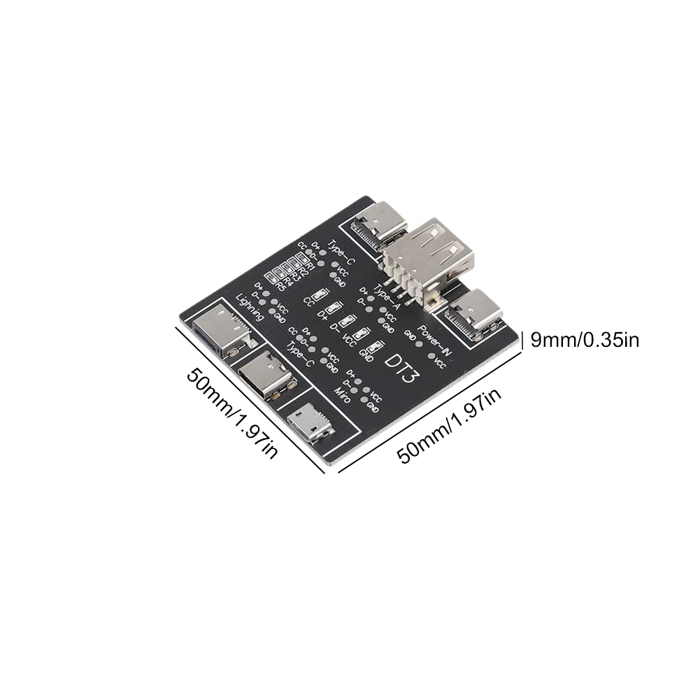 DT3 USB Type-C ข้อมูลสายเคเบิลทดสอบบอร์ด PCB เครื่องทดสอบสายเคเบิล USB ข้อมูลสายตรวจจับบอร์ดสาย USB Checker สําหรับ iPhone Android
