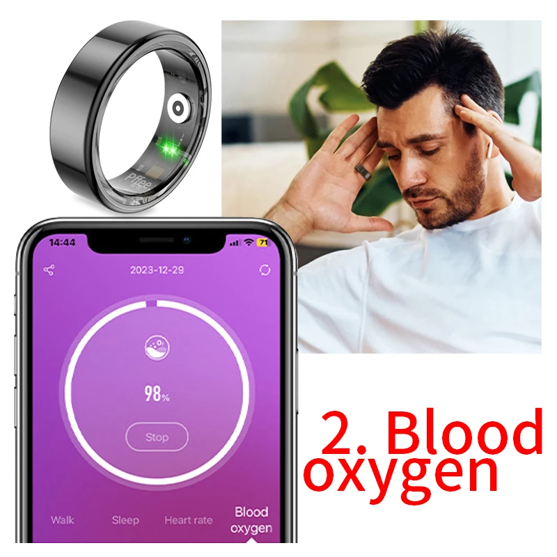 Pffee Lord Of The Rings สําหรับผู้หญิงผู้ชายเครื่องประดับแหวนสมาร์ท Gadgets กีฬาผู้ชายสุขภาพ Tracker Heart Rate เลือดออกซิเจน Monitor