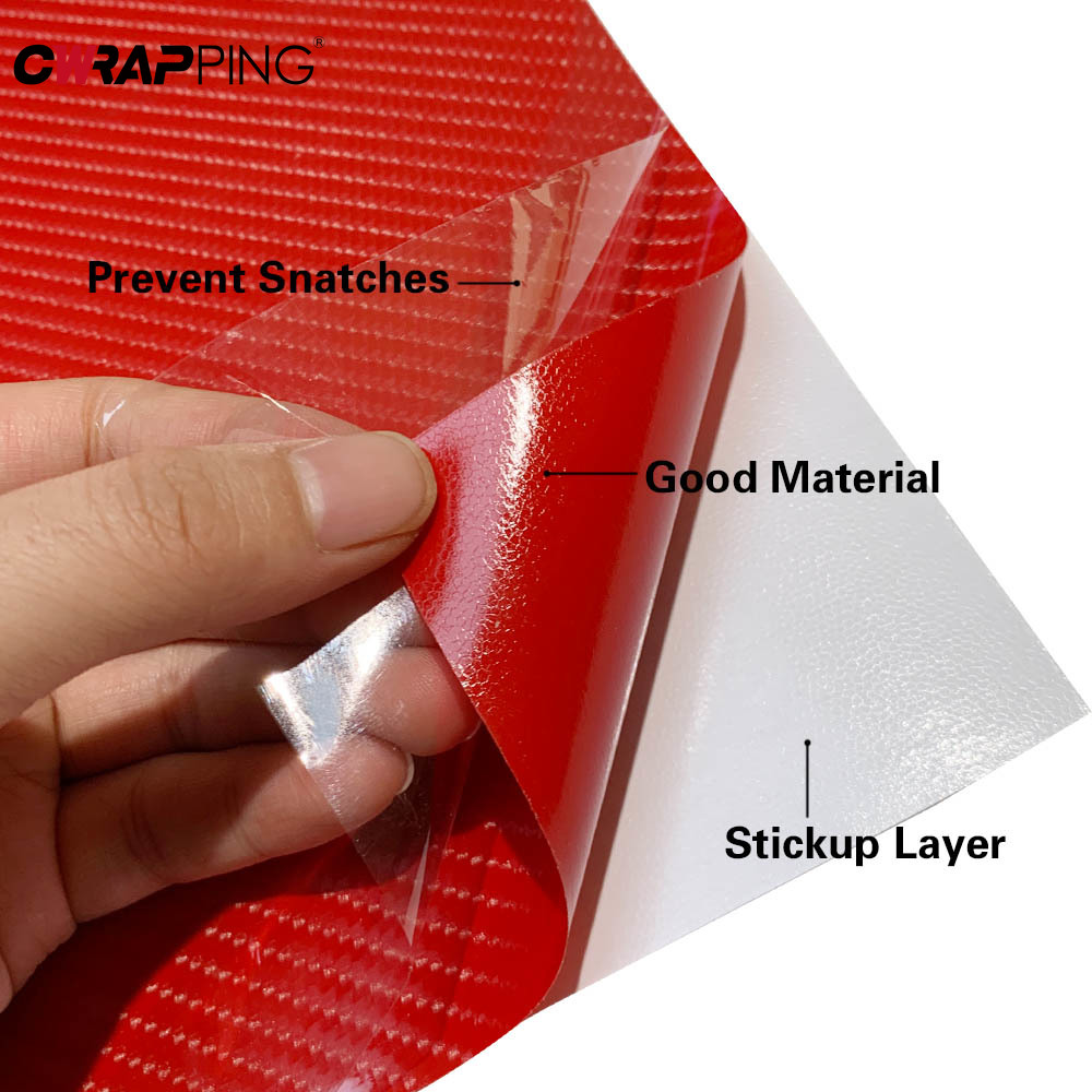 7D カーボンファイバー車のチューニングフィルムビニールラップ黒赤自動ステッカー防水粘着オートバイステッカーカーアクセサリー