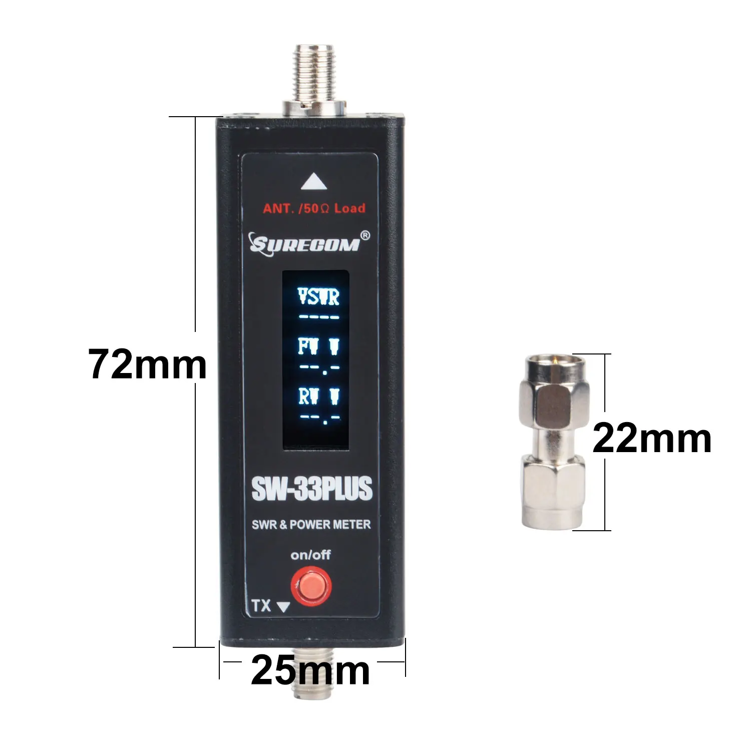 SW-33Plus Mini Power & S.W.R Meter VHF/UHF двухдиапазонный 125-525 МГц для аналоговой рации