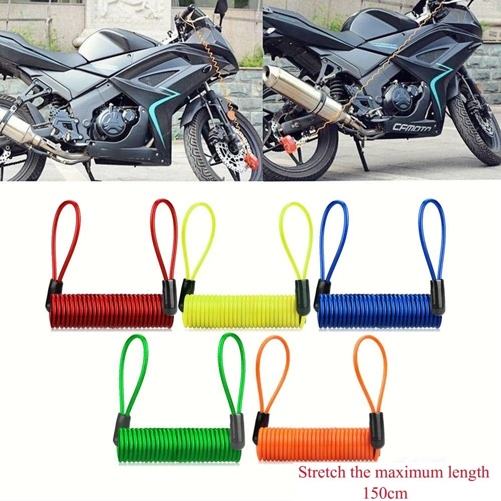 Bloqueio de cabo de mola de bicicleta anti-roubo corda alarme bloqueio de disco lembrete de segurança de bicicleta proteção contra roubo de motocicleta 120-150cm