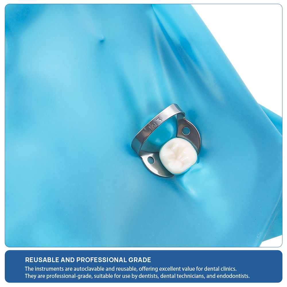 Abrazaderas de dique de goma Dental Azdent, Clips de barrera restauradora endodóntica de acero inoxidable, materiales ortopédicos para odontología, herramientas de laboratorio, 1 Uds.